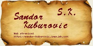Šandor Kuburović vizit kartica